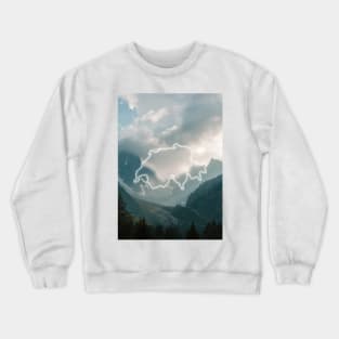 Switzerland Country Map | Luminous Landscapes Crewneck Sweatshirt